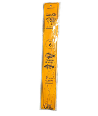 Tide Rite Porgy  Sz 6 Sea Bass 12'  Snelled Baitholder Hooks  6PK