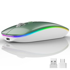 LED Wireless Silent Mouse G12 Slim Rechargeable 2.4G Portable USB Optical Com...