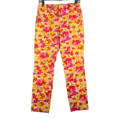 Old Navy Pixie Pants Skinny High Rise Floral Print Size 4 Secret Pocket Colorful
