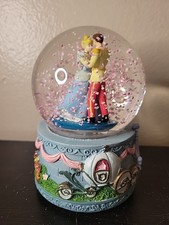 Disney Cinderella Prince Charming Musical Snow Waterglobe A Dream Is A Wish