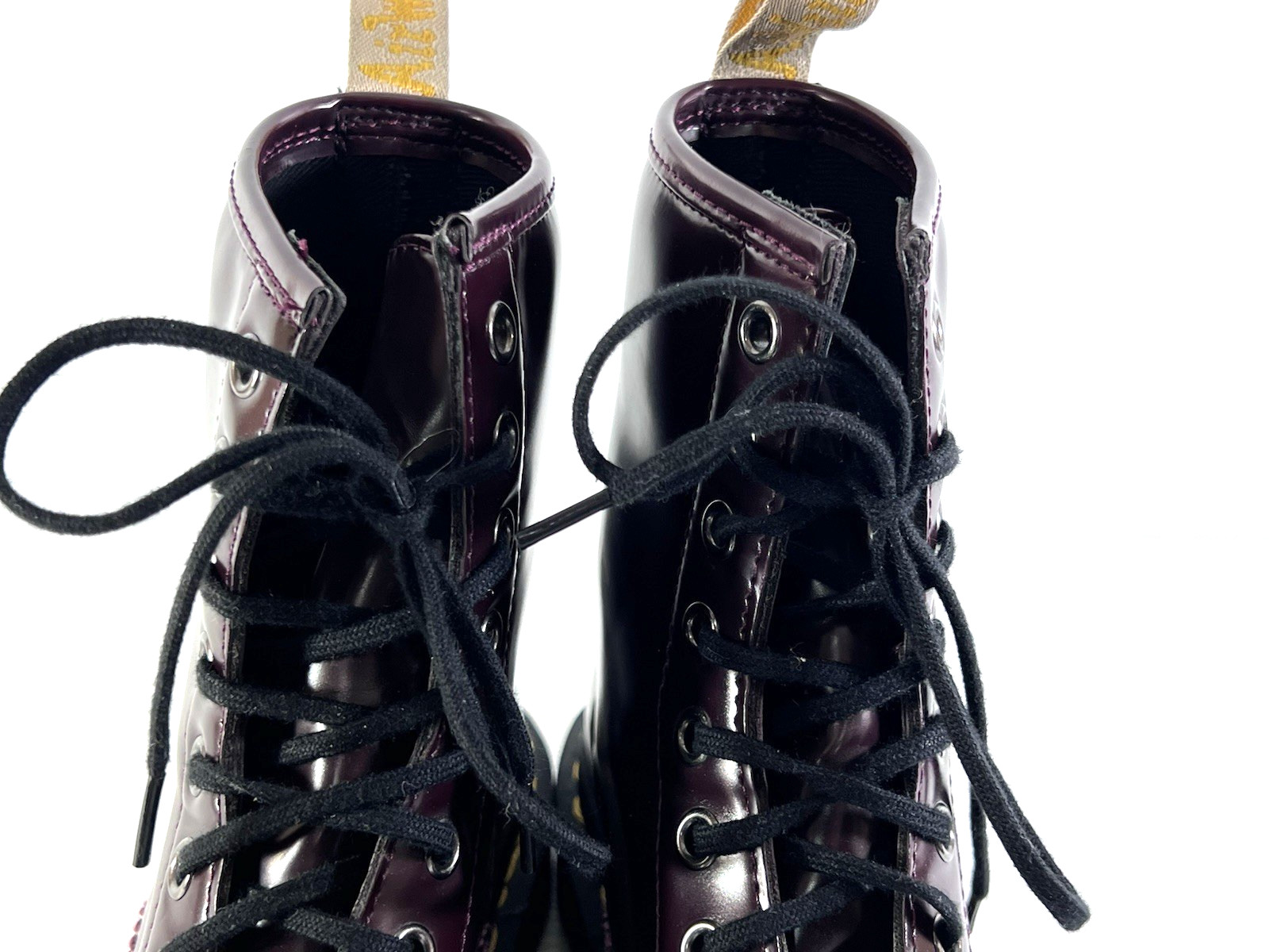 Dr Doc Martens 1460 Vegan Leather Boots Women's Size 6 Burgundy Cherry Red 8 Eye thumbnail 4