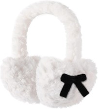 Faux Teddy Fur Earmuffs for Women, Warm Foldable Fuzzy Ear Muffs for Winter