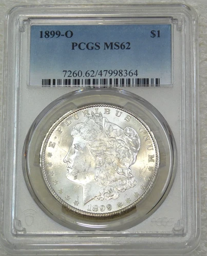 1899-O Morgan Silver Dollar PCGS MS62 Frosty Just Graded New Holder #E260A