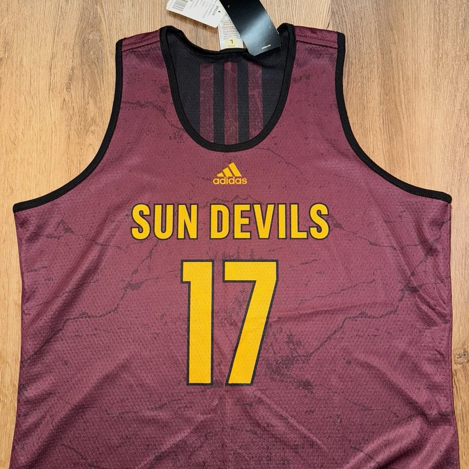 Arizona State Sun Devils Jersey Basketball Reversible Adidas Sample Mens Large - Image 2 of 4