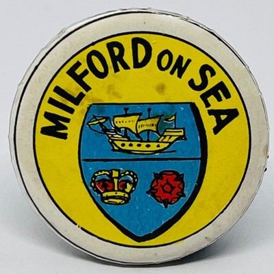 Vintage Milford on Sea Hampshire Stadt Wappen Wappen UK Reise Pin Abzeichen