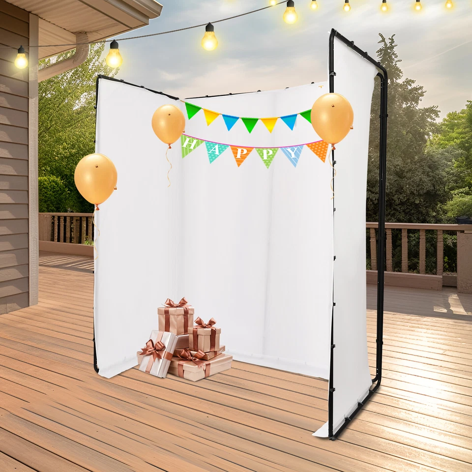 Backdrop Stand Photography Backdrop Stand w/White Cloth for Live Streaming New - Image 4 of 4