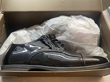 NIB Florsheim Black Patent Leather Boys' Reveal Jr. Cap Toe Oxfords, Sz. 7M
