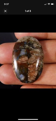 31.00Cts. Natural Blue Spots Que Sera Oval Cabochon Loose Gemstone
