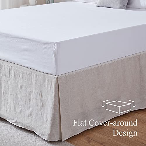 Belgian Linen Bed Skirt with Classic 14 inch 14" Queen Flaxbasic Linen eBay