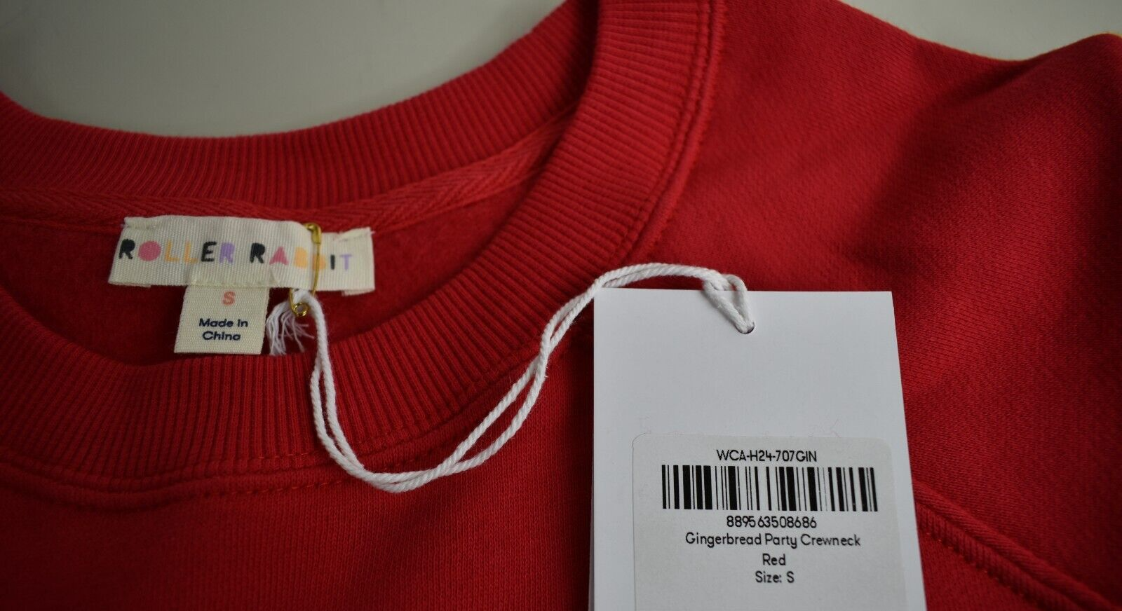 New Roller Rabbit Gingerbread Party Crewneck Sweatshirt Red Christmas ...