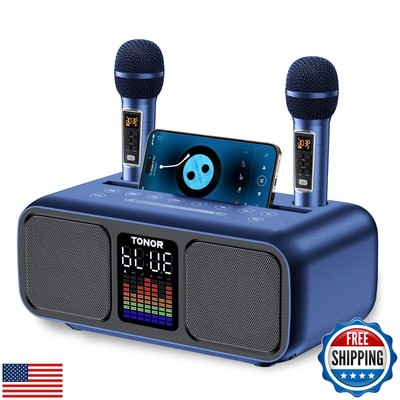 TONOR Karaoke Machine for Adults, Portable Bluetooth PA Speaker with 2 UHF Wi