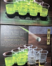 Glow-in-the-Dark Beer Ponga Zestaw 20 filiżanek 3 kulki 2 stojaki Blksmith Partie 2