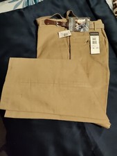 Haggar Men's Size 38x29 Classic Fit Presstige Tm Corduroy Tan Pants w/Belt NWT