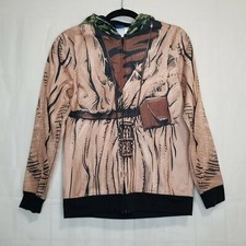 Star Wars Yoda kids unisex hooded sweatshirt brown size XL full zip Halloween
