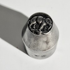 Rara matrice decorazione elefante strumento mestiere punzone metallo arte pop...