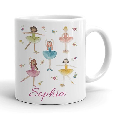 Personalisierte Kindertassen, Keramik Ballett Tanz Tasse, Mädchen rosa Geburtstag Geschenk Tasse