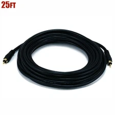 25FT RCA Digital Coax Coaxial Audio Video Cable Composite Subwoofer Cable Cord