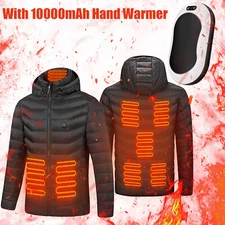 Electric Heated Jacket USB Heating Pad Coat Hoodie 2Pocket & Hand Warmer Battery