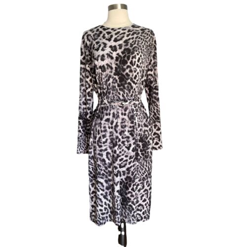 Norma Kamali Leopard Belted Dress Jersey Knit XS - image 1