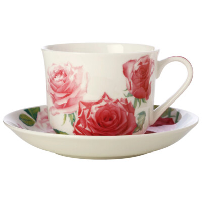 Maxwell & Williams JY0032 Tasse mit Untertasse 480ml Rose FLORIADE Bone China...