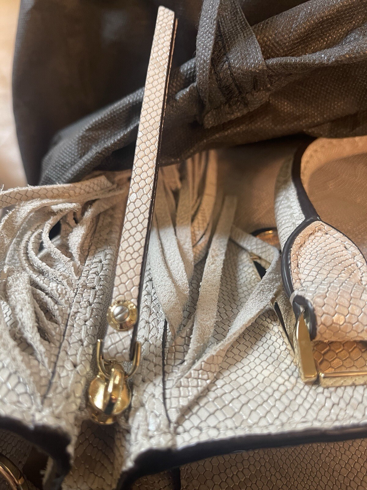 Henri Bendel A List Python Embossed Expandable Sa… - image 19