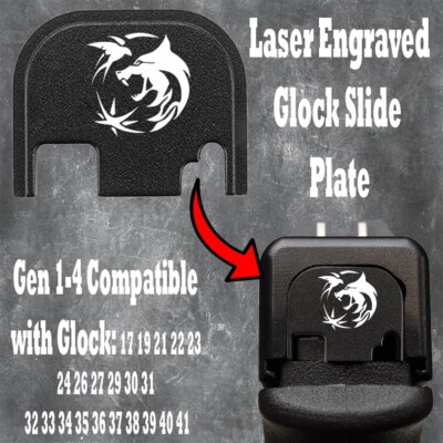 The Witcher Wolf Emblem 2 Rear Slide Plate Back Plate For Glocks Gen 1-4