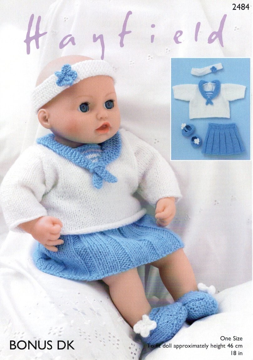 Hayfield Bonus DK Knitting Pattern - 2484 Dolls Clothes