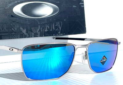 NEW Oakley EJECTOR Satin Chrome PRIZM Sapphire Lens Sunglass 4142-04