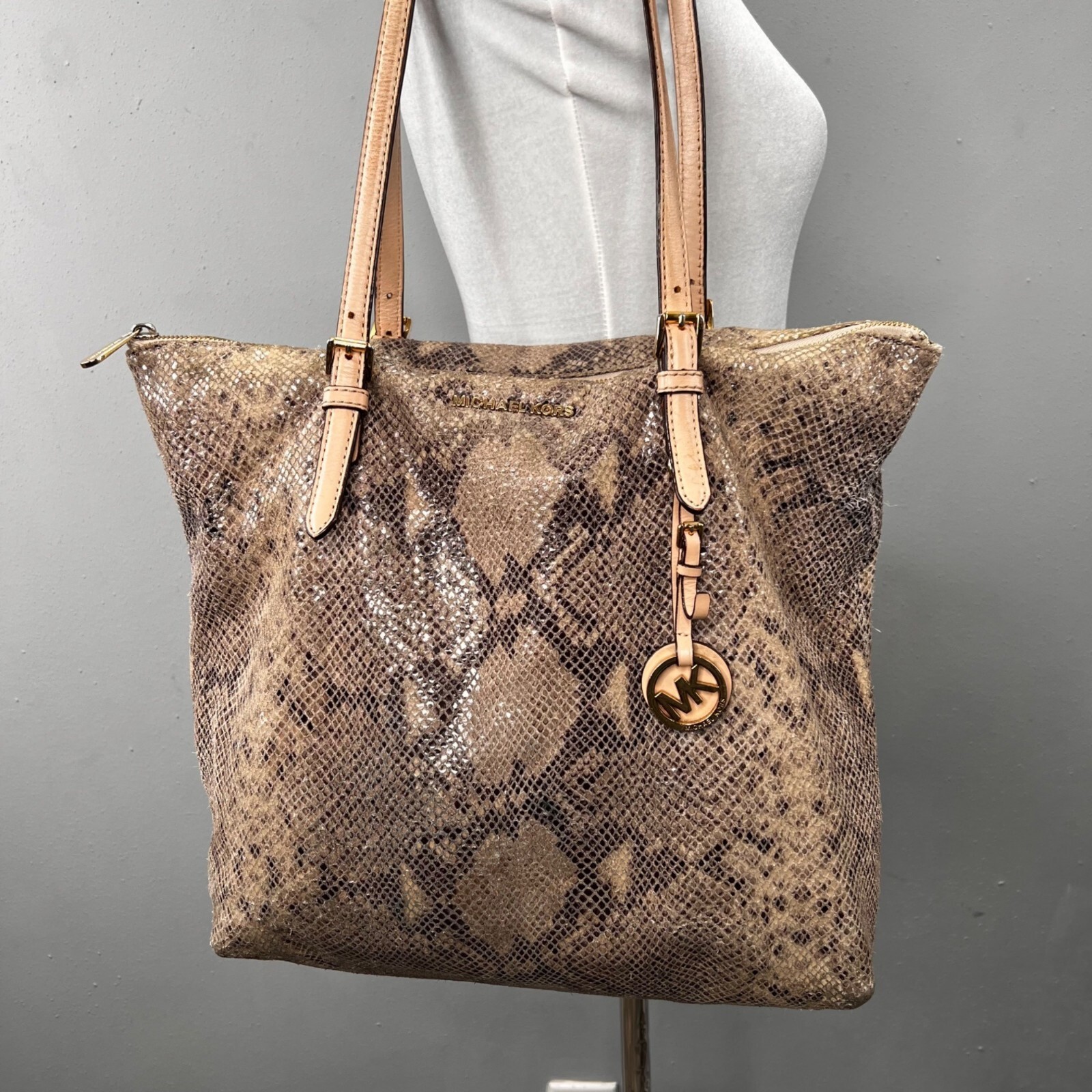 Michael Kors Python Effect Bag Tote Embossed Leat… - image 5