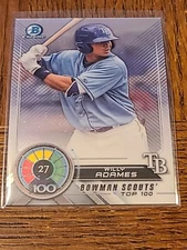 RAYS WILLY ADAMES 2018 BOWMAN CHROME TOP PROSPECTS SCOUTS' TOP 100 #BTP-27