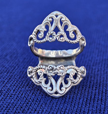 Designers Brand Carolyn Pollack 925 Sterling Silver Filigree Guard Ring Size 6.5