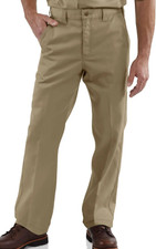 Carhartt Khaki Pants Mens 40 x 25 Beige Twill Chino Flat Front Work B290 NWOT