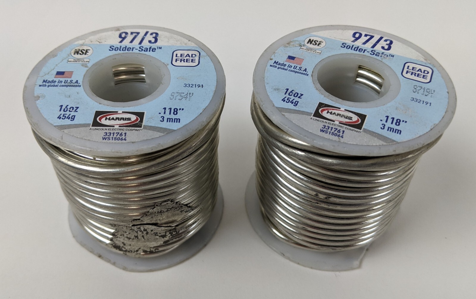 2Lbs Lead Free Solder Worthington 97/3 .118inch 3mm Diameter Solder
