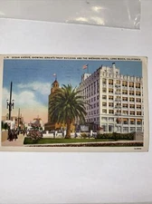 Postcard Linen Ocean Avenue, Long Beach, CA 1936 A2