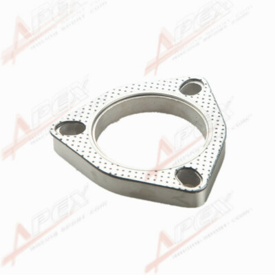 3'' inch ID Stainless Steel 3 Bolt Exhaust Header Flange & Exhaust Gasket 