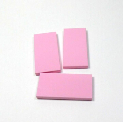 LEGO 3 Pink 2x4 Smooth Tile Plates G1