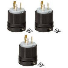 NEMA L5-20 Grounding Locking Plug, 20A 125V AC, 2 Pole 3 Wire, cUL Listed