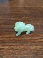 light green jade lion Figurine