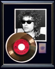 BOB DYLAN GOLD RECORD  LIKE A ROLLING STONE  W-PRINTED AUTOGRAPH SIGNED RARE