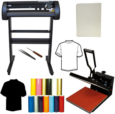 28'' 500g Laser Dot Vinyl Cutter Plotter,15x15 Heat Press,Transfer PU Vinyl Paper