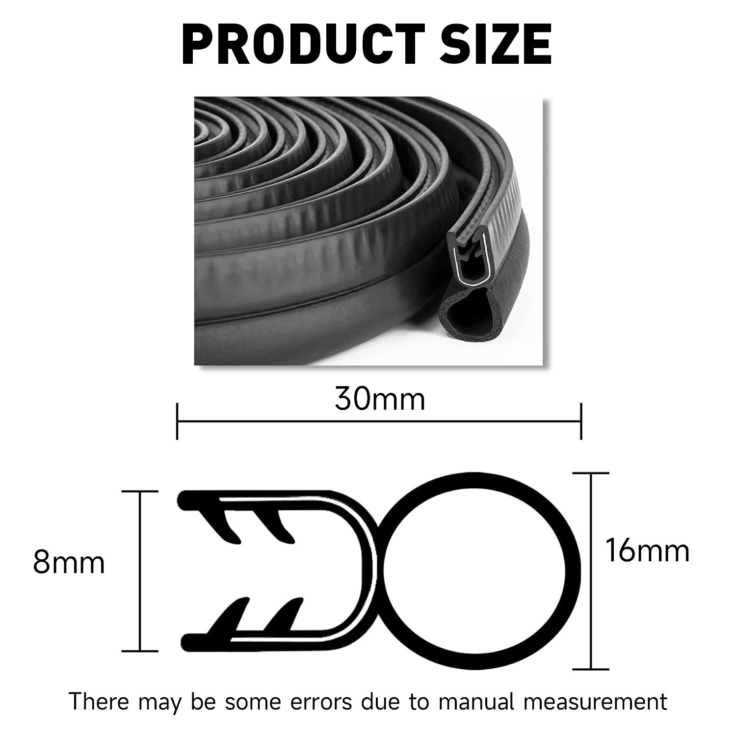 13FT Black Upright Shape Rubber Seal Weather Strip Trim Window Lock Trunk Hood