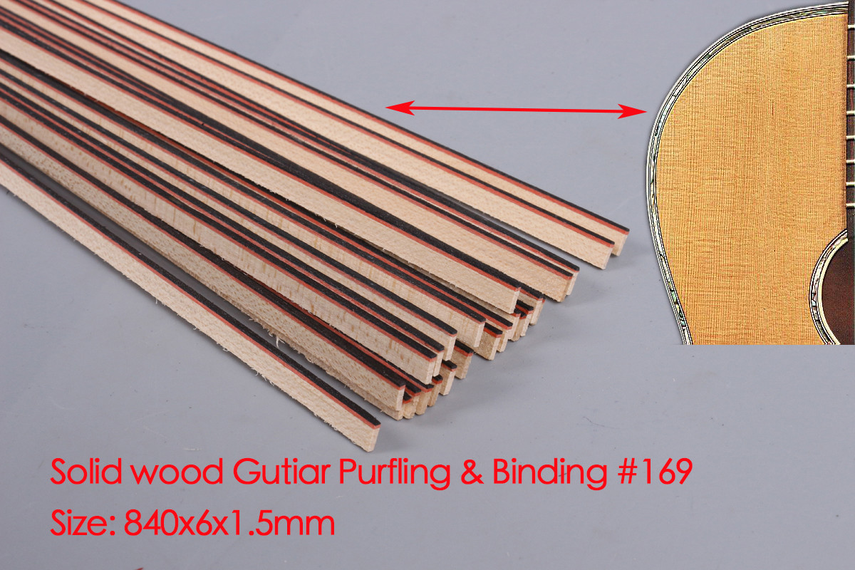 New 25x Guitar Strip Wood Purfling Binding Guitar Body Wood Inlay 840x6x1.5mm