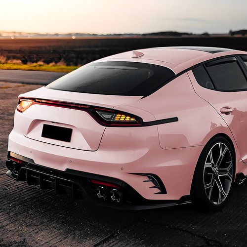 Rear Bumper Side Vent Canard Cover Gloss Black For KIA Stinger GT 2017-2023 2pcs - Picture 7 of 9