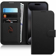 Wallet Case for iPhone 15 Pro 6.1-Inch, Magnetic Flip Cover with Card Holder