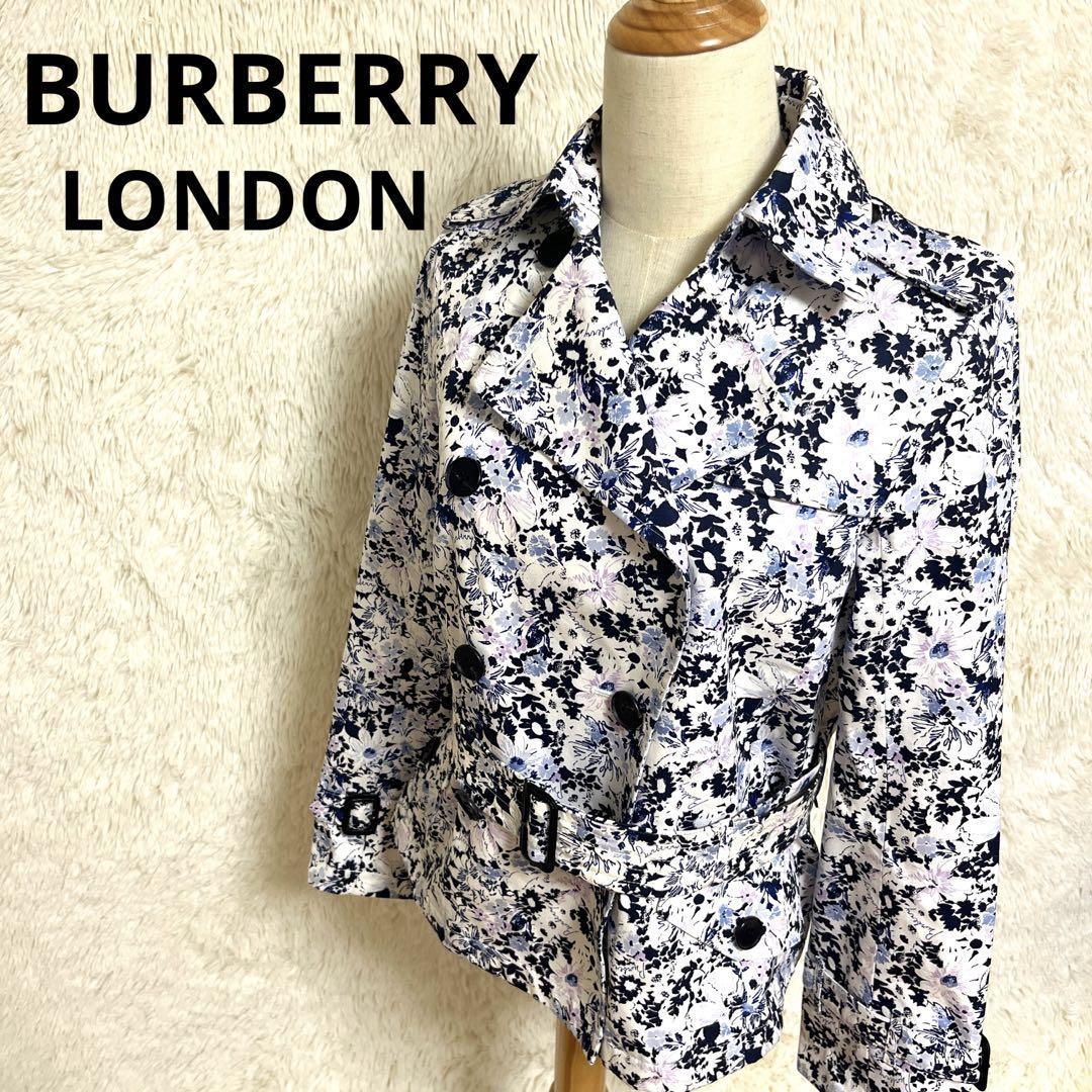 Burberry London Elegant Floral Print Trench Coat Women’s Outerwear