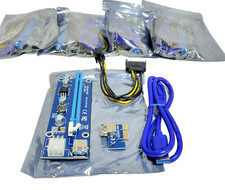 LOT OF 5 - PCE164P-N03 PCI-E 1X TO 16X BLUE CARD W. CABLE