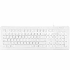 Macally Full Size USB Wired Keyboard MKEYE for Mac and PC White w/