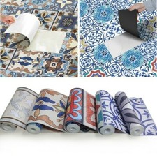 5M Self Adhesive Waterproof Bathroom Tile Stickers Floral Floor Wallpapers Decor