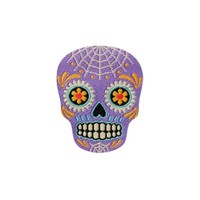 BüGelbild Applikation AufnäHer Patch Biker Skull Totenkopf Lila 3,6 X 3,0 Cm