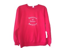Vtg University Of Lucerne Switzerland Red Long Sleeve Sweatshirt Rare Sz L Italy